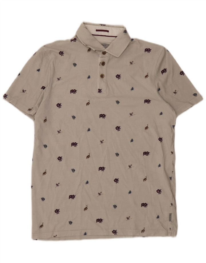 Polo da uomo TED BAKER taglia 3 in cotone floreale beige medio