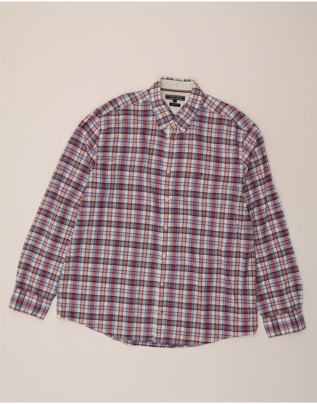 Camicia da uomo Regular Fit Tommy Hilfiger 2XL in cotone a quadri multicolore