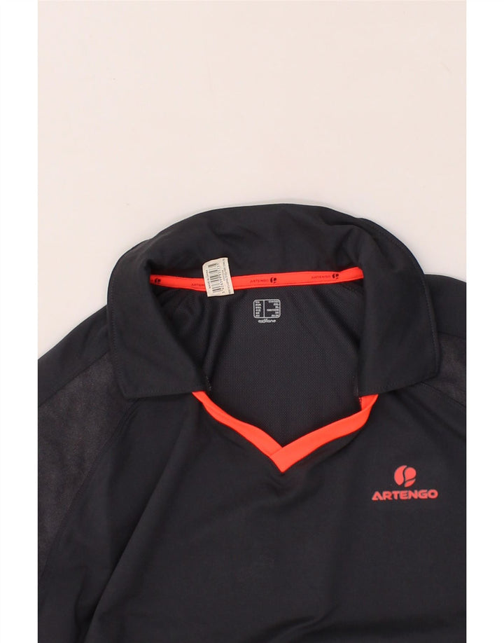 VINTAGE Mens Top Long Sleeve 2XL Grey Colourblock Polyester Vintage Vintage and Second-Hand Vintage from Messina Hembry 