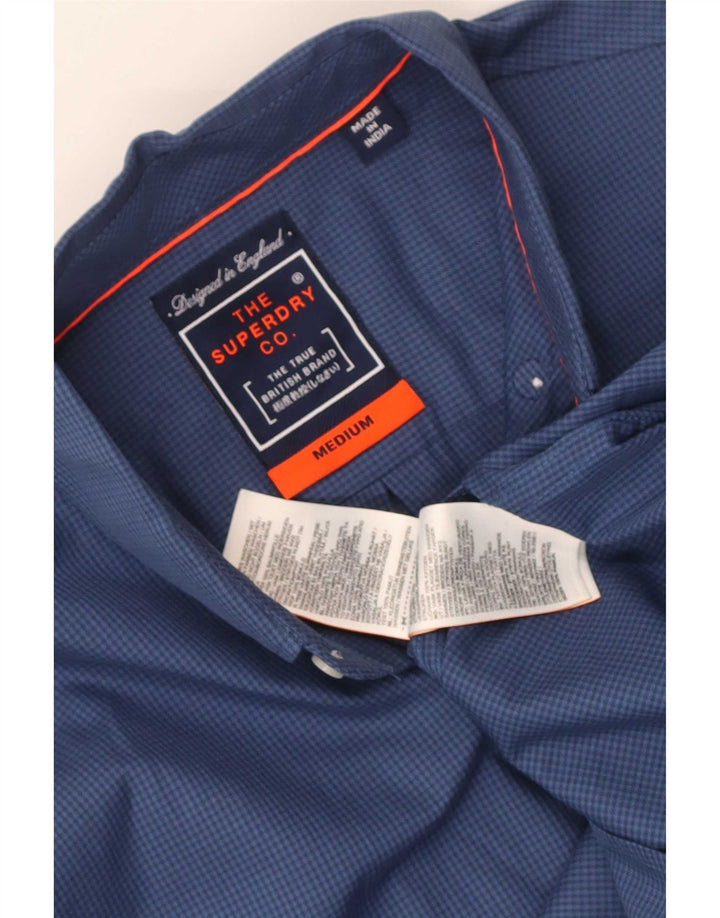 Camicia da uomo Superdry in cotone a quadretti blu navy medio
