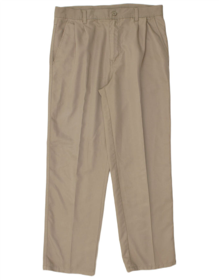 Pantaloni chino con pegging da uomo DUNLOP W34 L31 poliestere beige