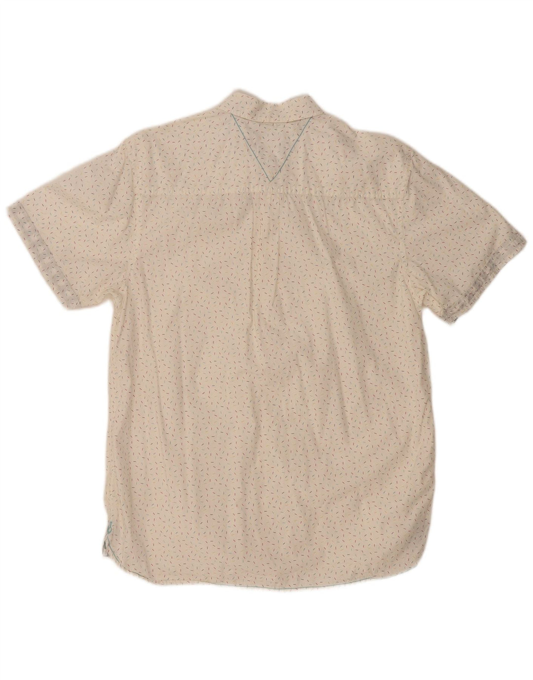 WHITE STUFF Camicia da uomo a maniche corte vestibilità classica piccola in cotone maculato bianco