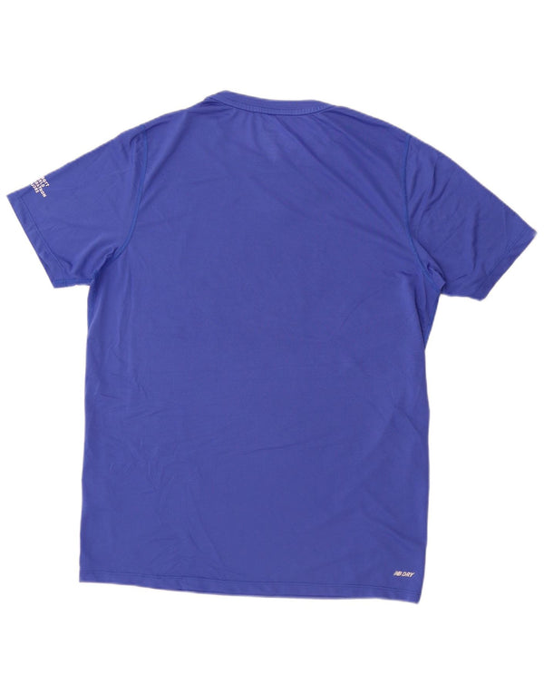 T-shirt grafica da uomo New Balance Top grande in poliestere blu