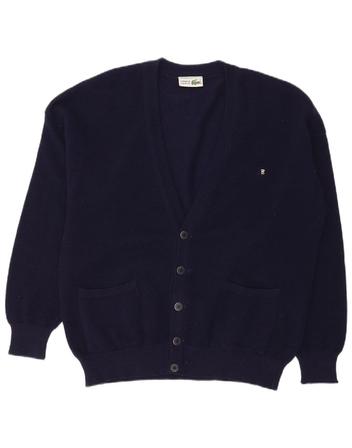 Maglione cardigan da uomo Lacoste taglia 6 XL lana blu navy