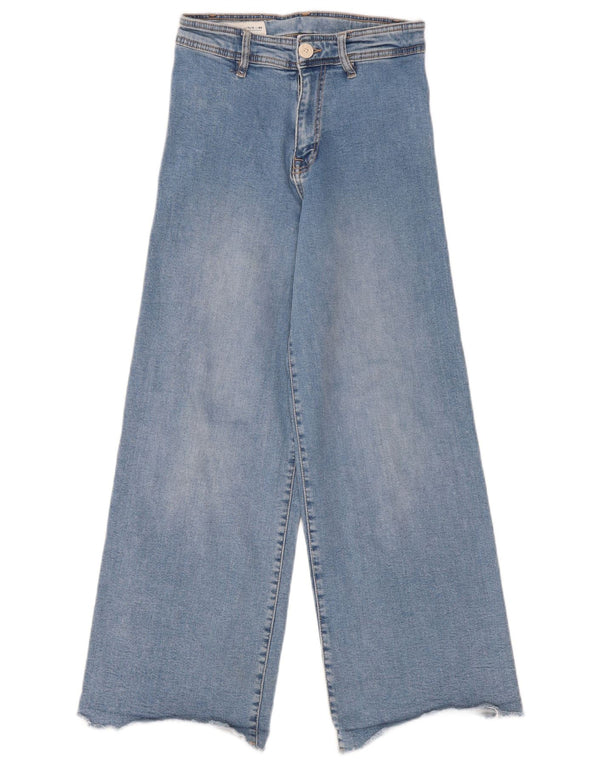 Jeans Zara per ragazze a vita alta e gamba larga 13-14 anni W26 L28 Blu