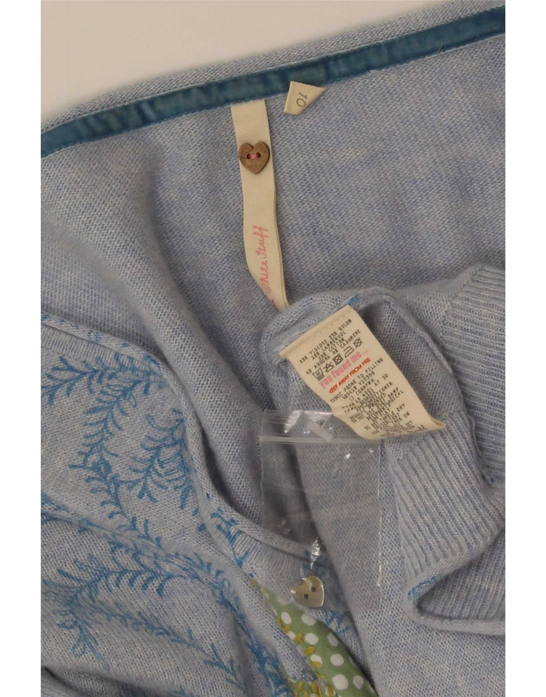 Maglione cardigan con motivo astratto da donna di White Stuff UK 10 piccolo blu