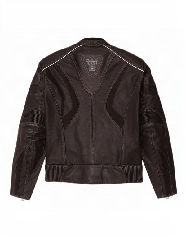 Giacca da corsa in pelle grafica da donna Probiker UK 14 grande nera