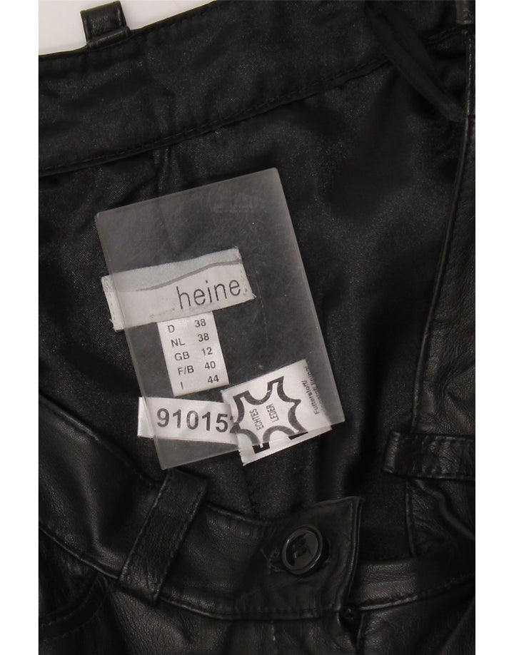Pantaloni in pelle slim da donna HEINE UK 12 medi W30 L31 Pelle nera