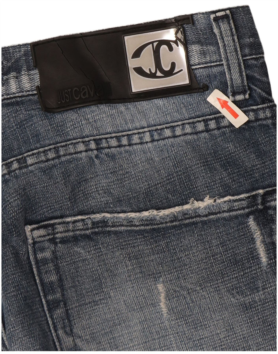 Jeans dritti invecchiati da uomo Just Cavalli W34 L34 Blu