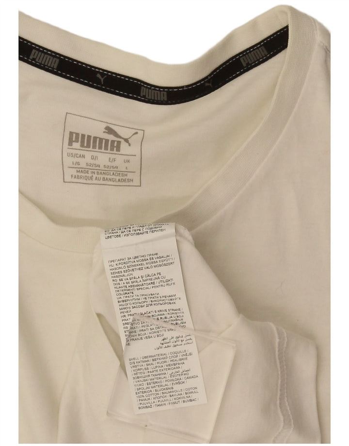 Puma T-shirt grafica da uomo grande in cotone bianco