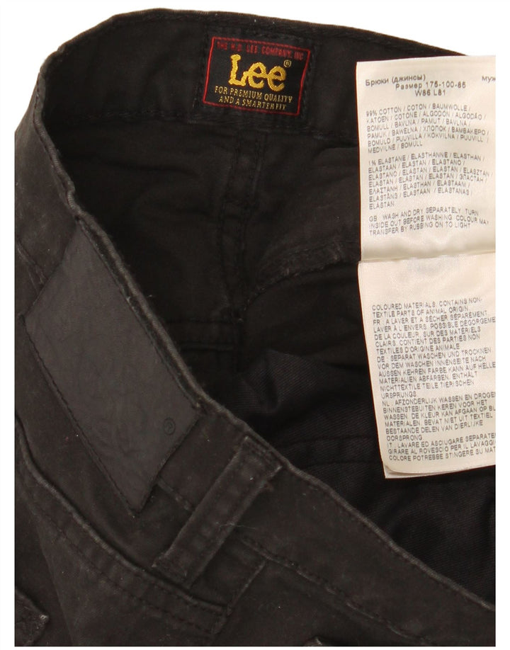 Pantaloni casual dritti da uomo LEE Daren Zip Fly W34 L32 in cotone nero