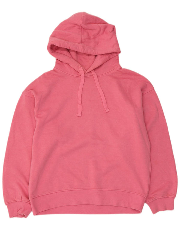 Maglione oversize con cappuccio da donna Zara UK 14 cotone rosa medio