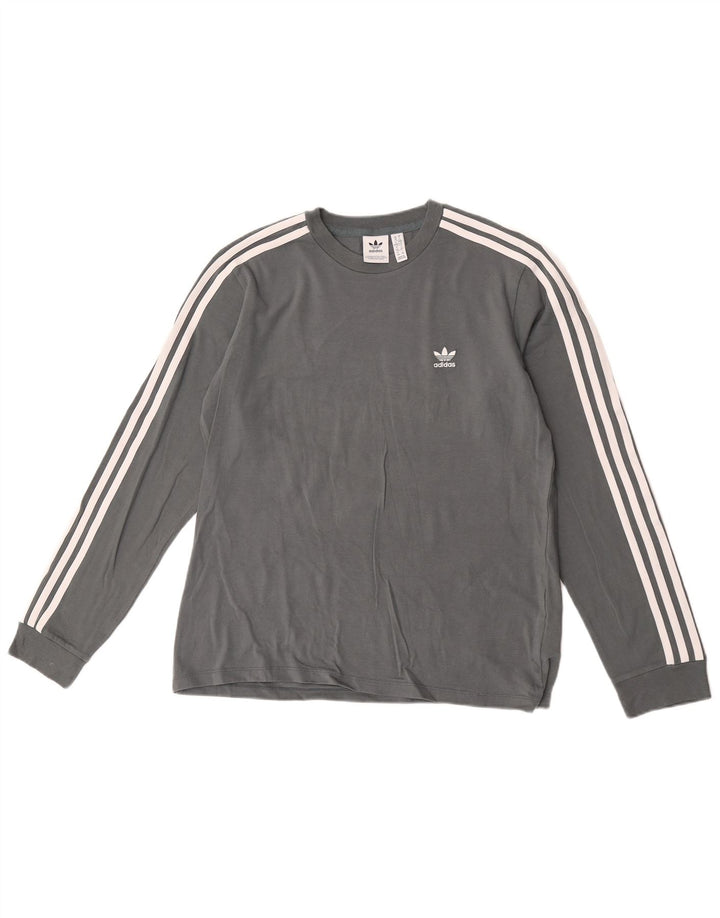 Maglia manica lunga da donna Adidas UK 18 XL cotone grigio