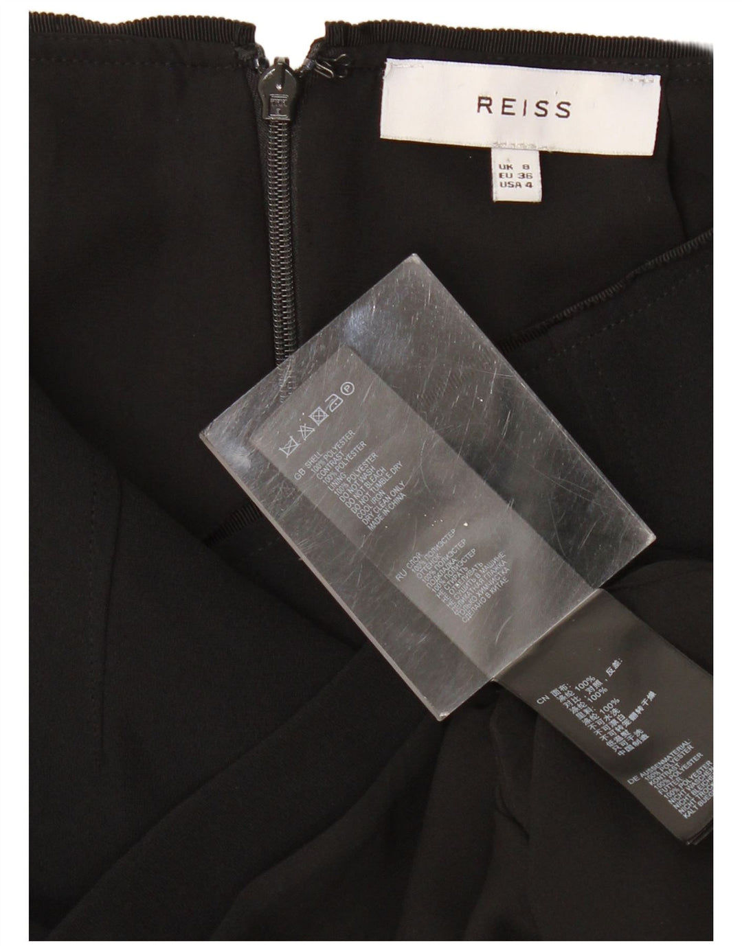 Gonna asimmetrica da donna REISS UK 8 piccola W28 poliestere nero