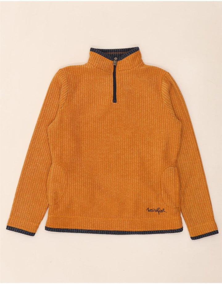 WEIRD FISH Maglione in pile oversize da donna con collo e zip UK 10 piccolo arancione