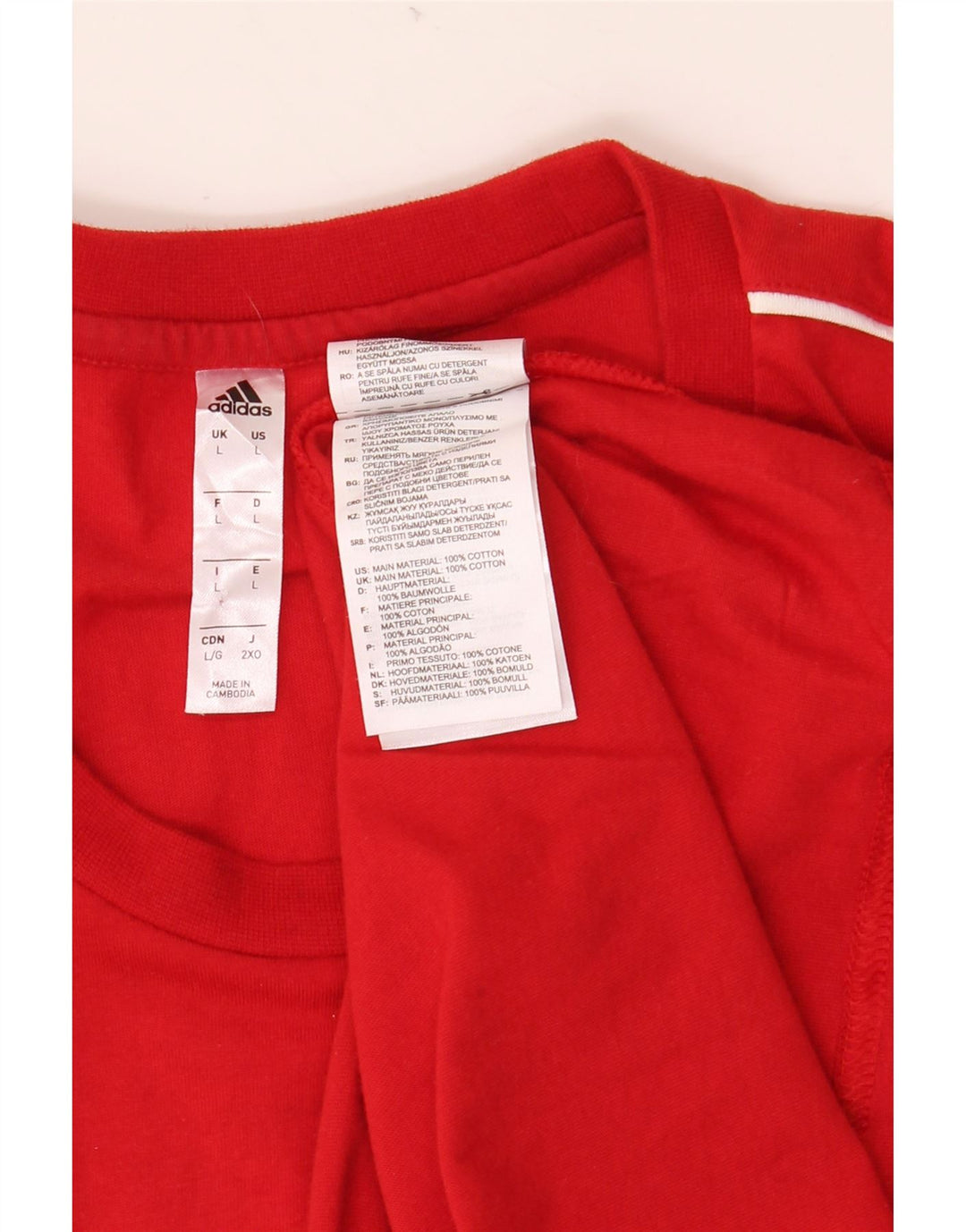 T-shirt grafica ADIDAS da uomo Italia Top grande in cotone rosso