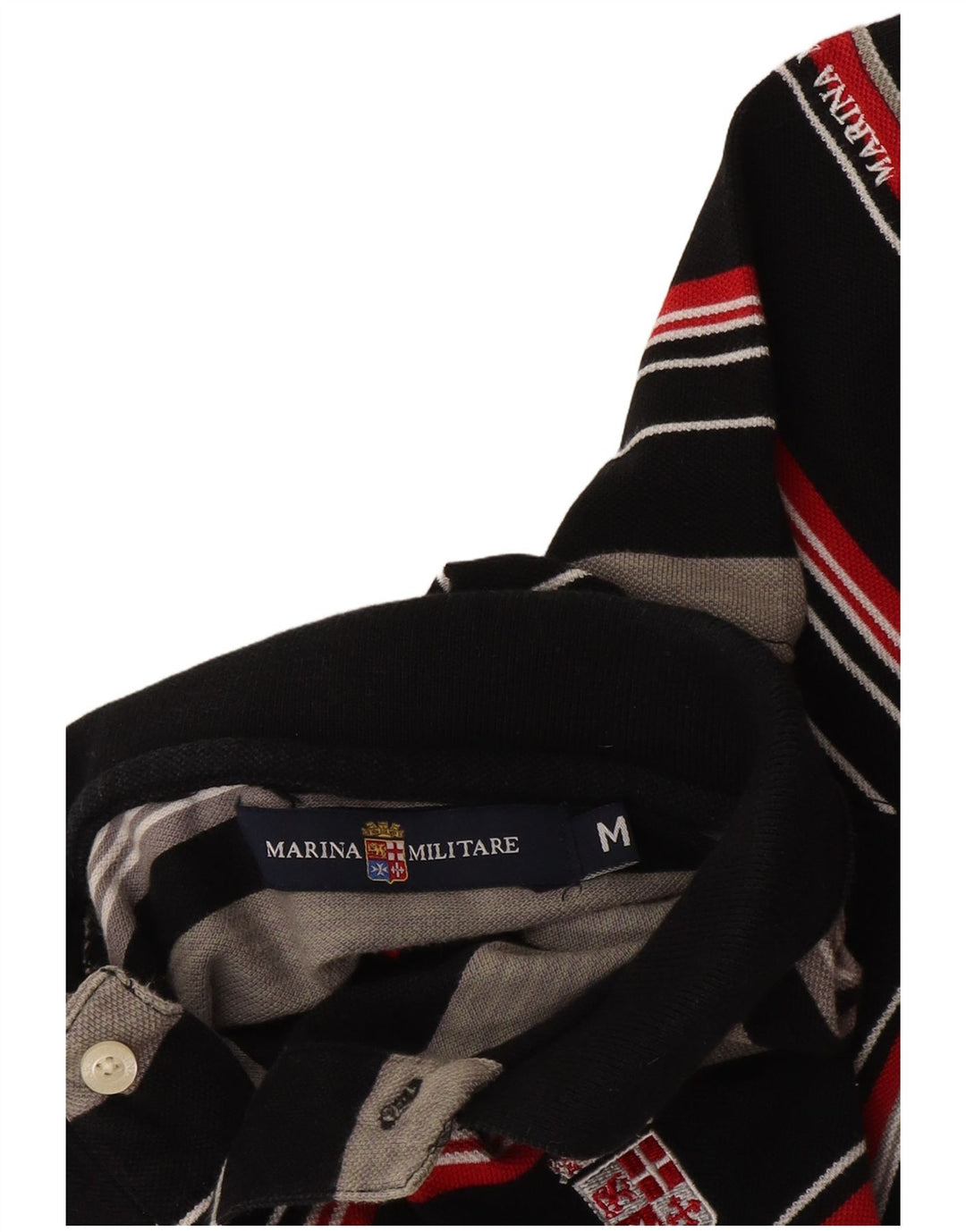 Polo Marina Militare da uomo a righe medie multicolore