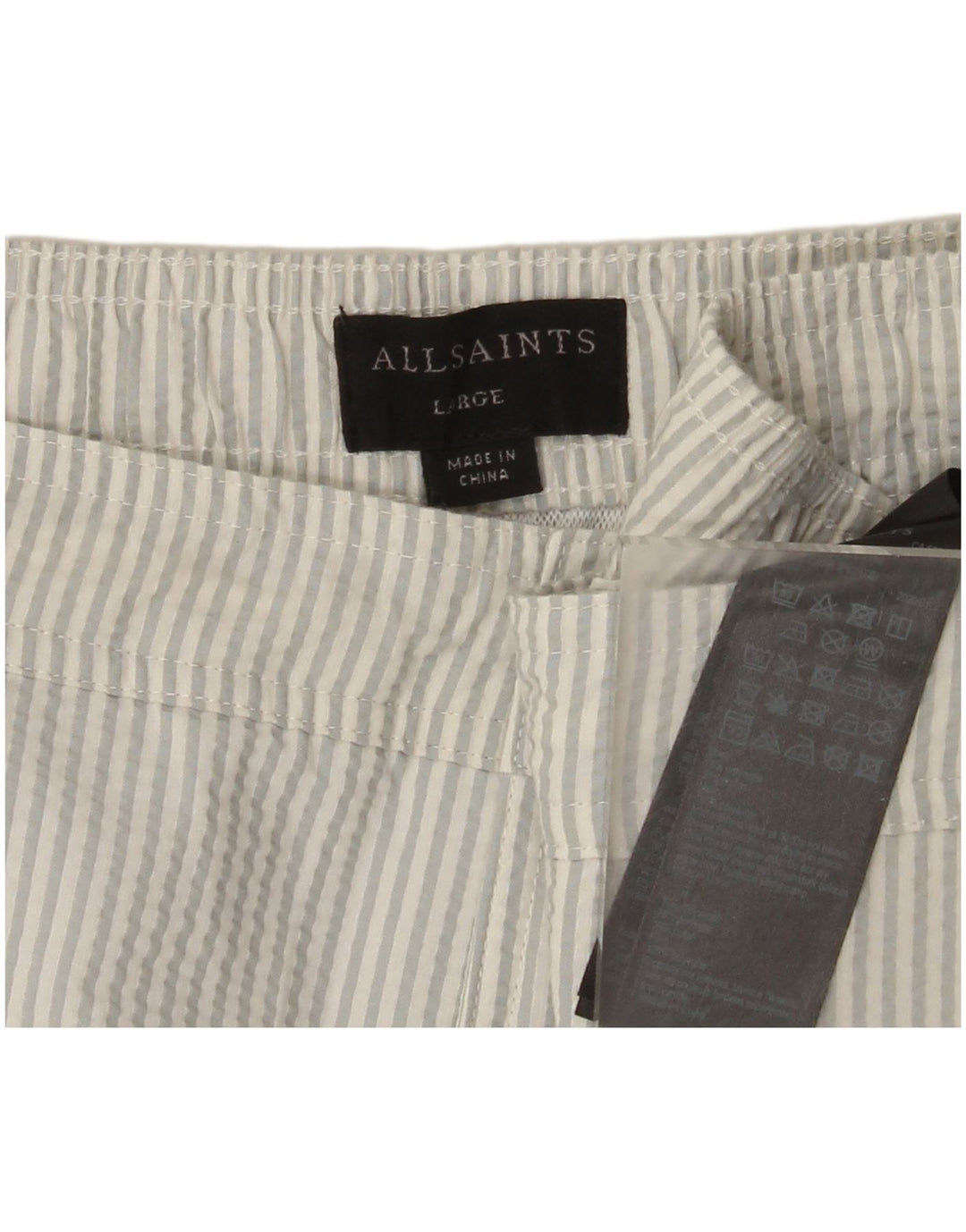 Pantaloncini da bagno da uomo All Saints, grandi, in poliestere gessato blu