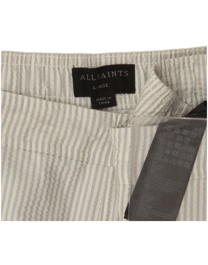 Pantaloncini da bagno da uomo All Saints, grandi, in poliestere gessato blu
