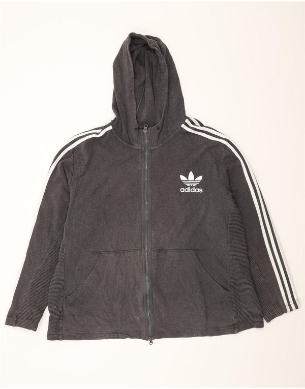 Felpa con cappuccio e zip Adidas da uomo 2XL in cotone grigio