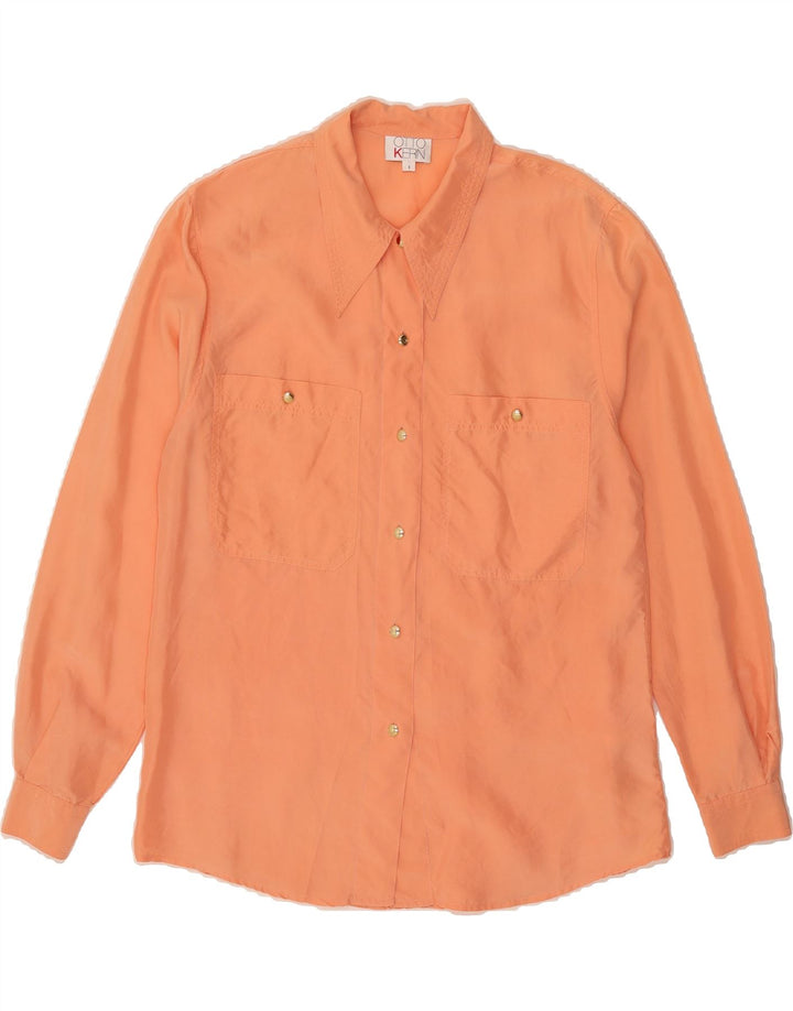 OTTO KERN Womens Shirt UK 16 Large Orange Silk Vintage Otto Kern and Second-Hand Otto Kern from Messina Hembry 