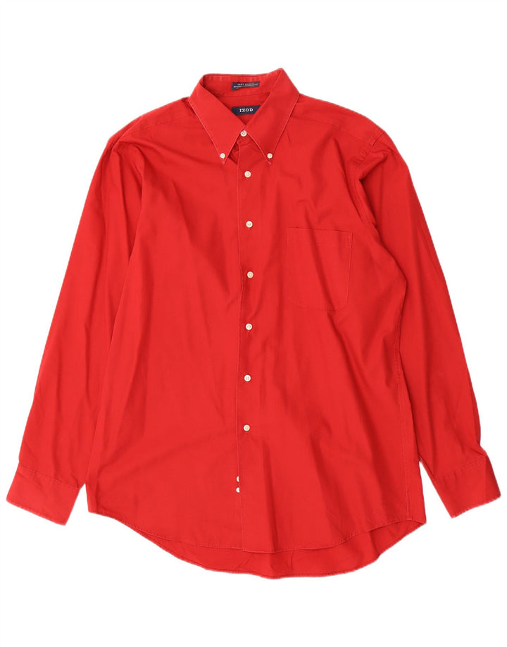 Camicia da uomo Izod taglia 16 grande cotone rosso