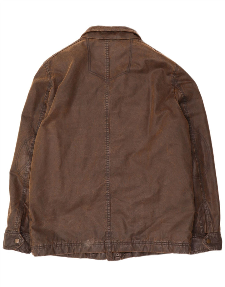 Giacca da uomo in cotone cerato Fat Face UK 40 grande cotone marrone