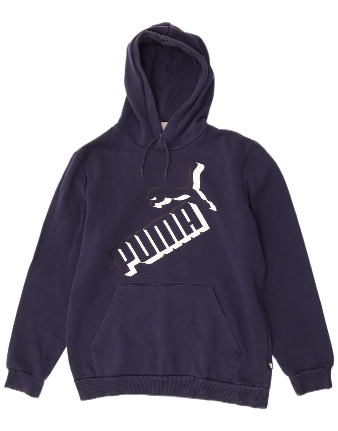 Felpa con cappuccio grafica da uomo Puma media cotone blu navy