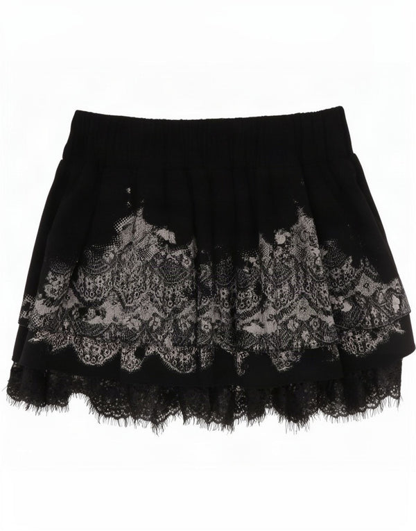 Minigonna Guess Bambina 11-12 Anni W26 Cotone Paisley Nero