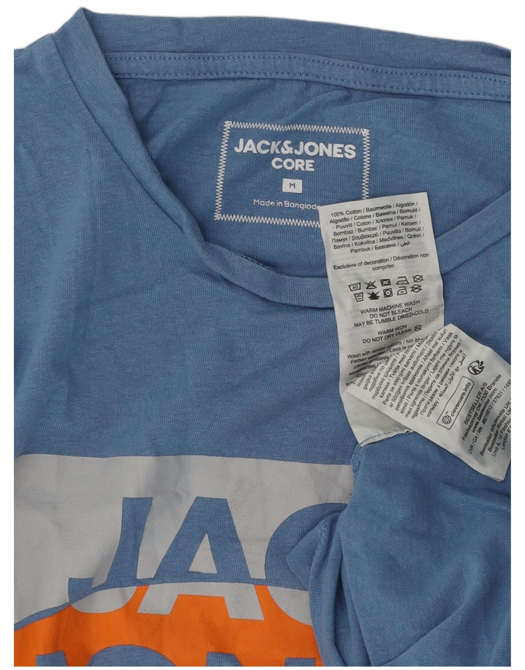T-shirt grafica da uomo Jack & Jones Top in cotone blu medio