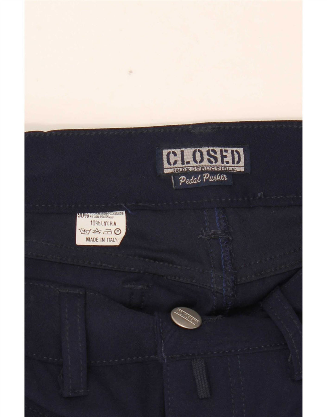 Pantaloni casual slim da uomo chiusi W30 L30 blu navy in poliammide
