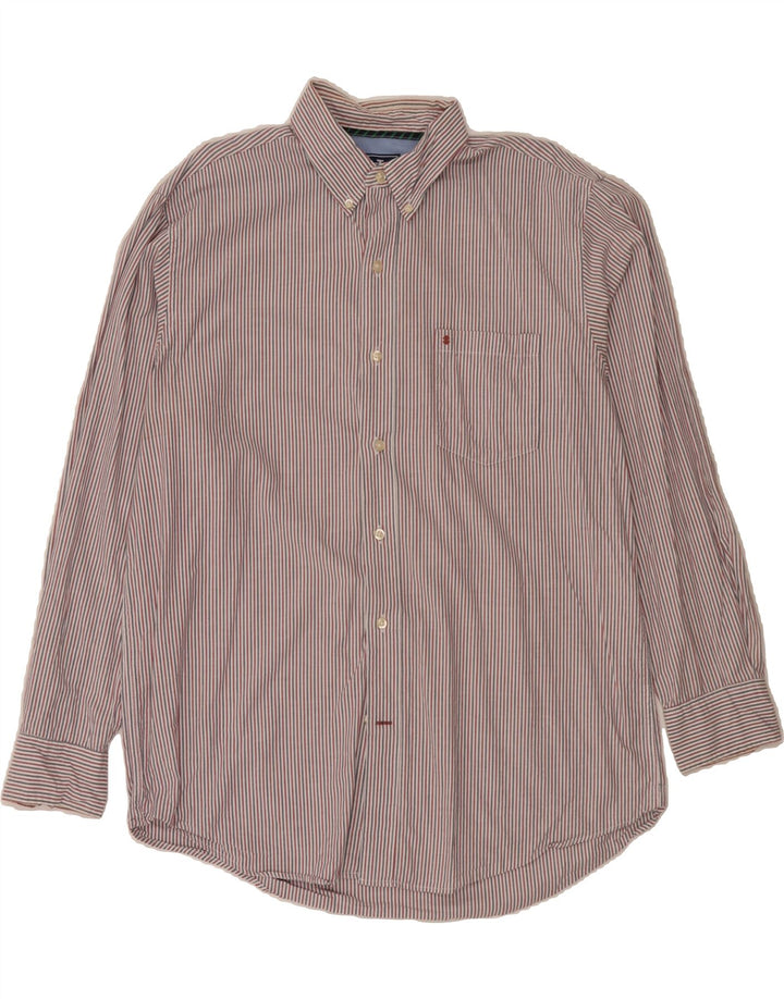IZOD Mens Shirt Large Multicoloured Striped Cotton Vintage Izod and Second-Hand Izod from Messina Hembry 