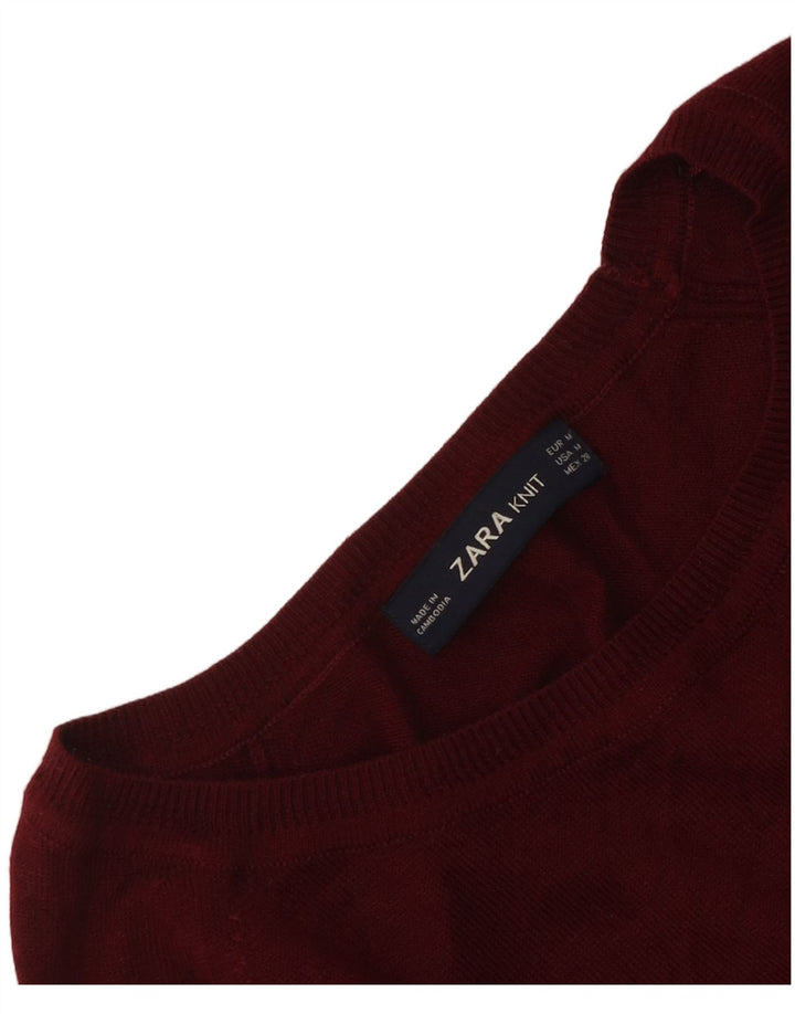 Maglione maglione con scollo a barca da donna Zara UK 14 marrone medio