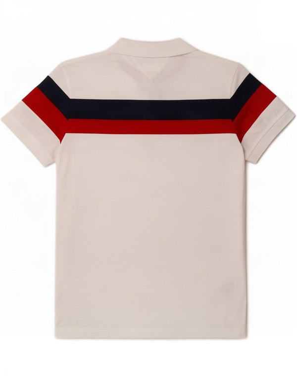 Polo Tommy Hilfiger da uomo vestibilità regolare in cotone color block bianco medio