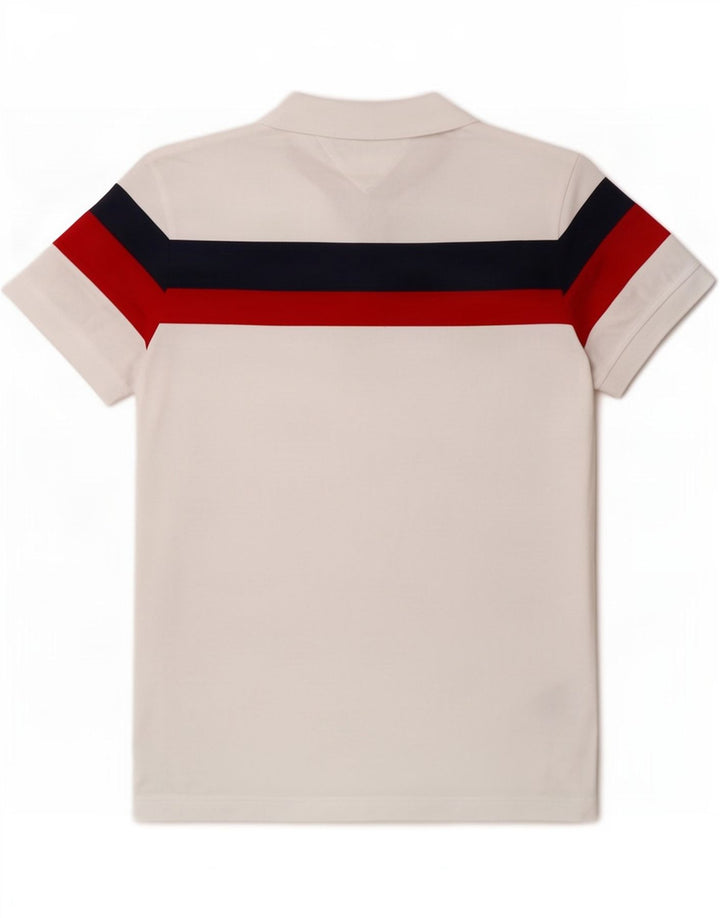 Polo Tommy Hilfiger da uomo vestibilità regolare in cotone color block bianco medio