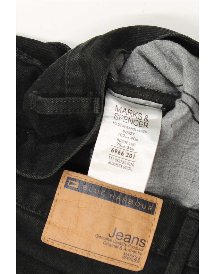 Jeans dritti da uomo Marks & Spencer W40 L24 Cotone Grigio