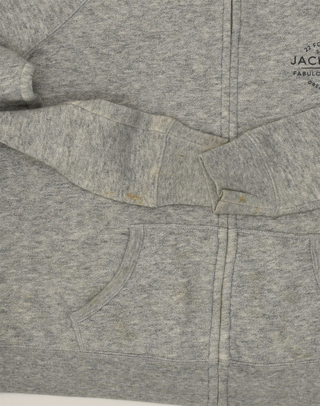 JACK WILLS Womens Zip Hoodie Sweater UK 12 Medium Grey Cotton | Vintage Jack Wills | Thrift | Second-Hand Jack Wills | Used Clothing | Messina Hembry 