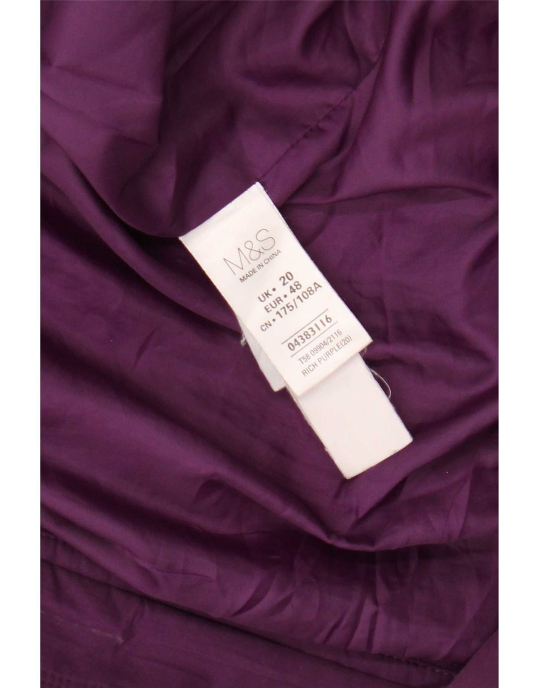 Giacca Parka con cappuccio da donna Marks & Spencer UK 20 2XL Poliestere viola