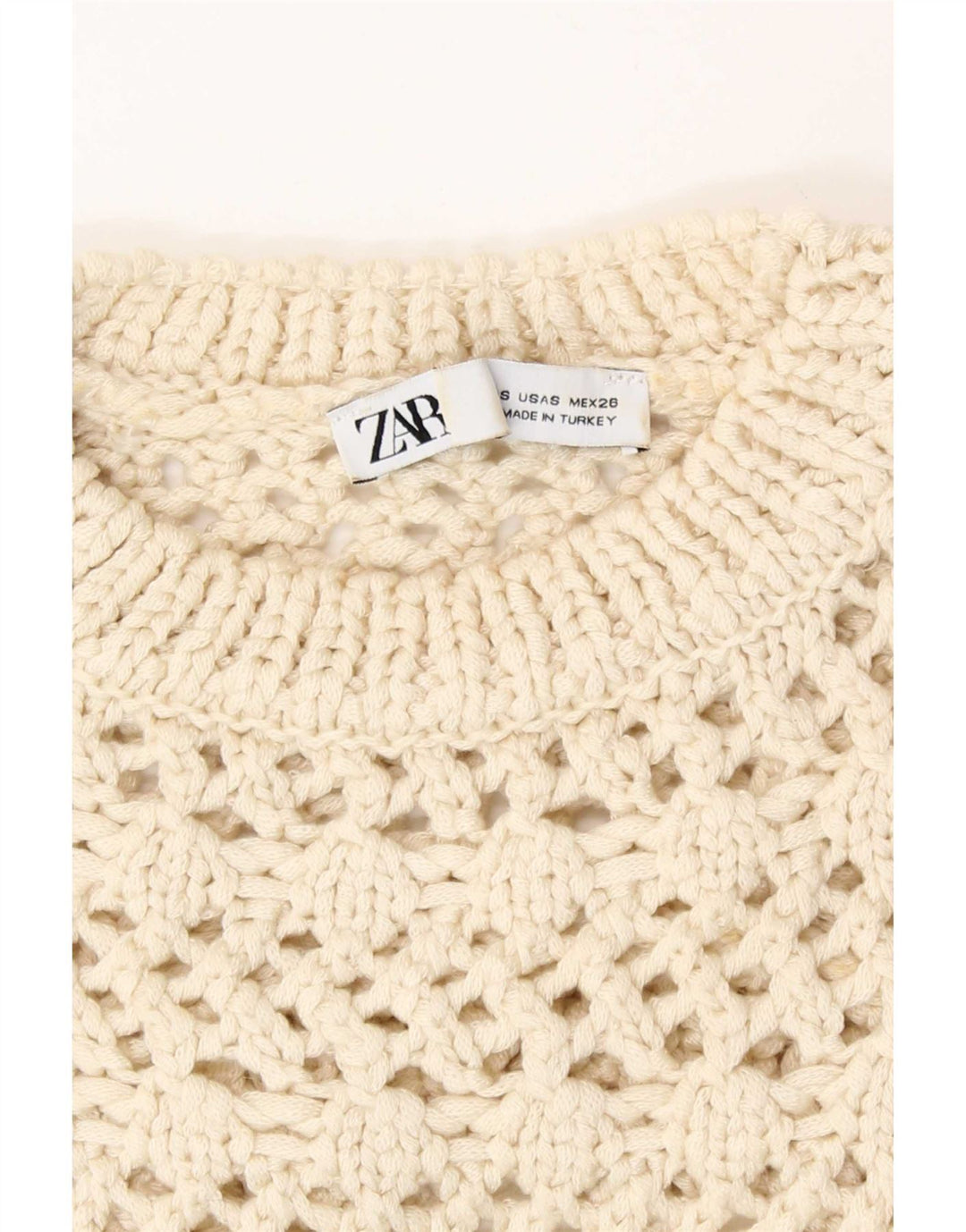 Top trasparente in maglia da donna Zara UK 8 piccolo in acrilico beige