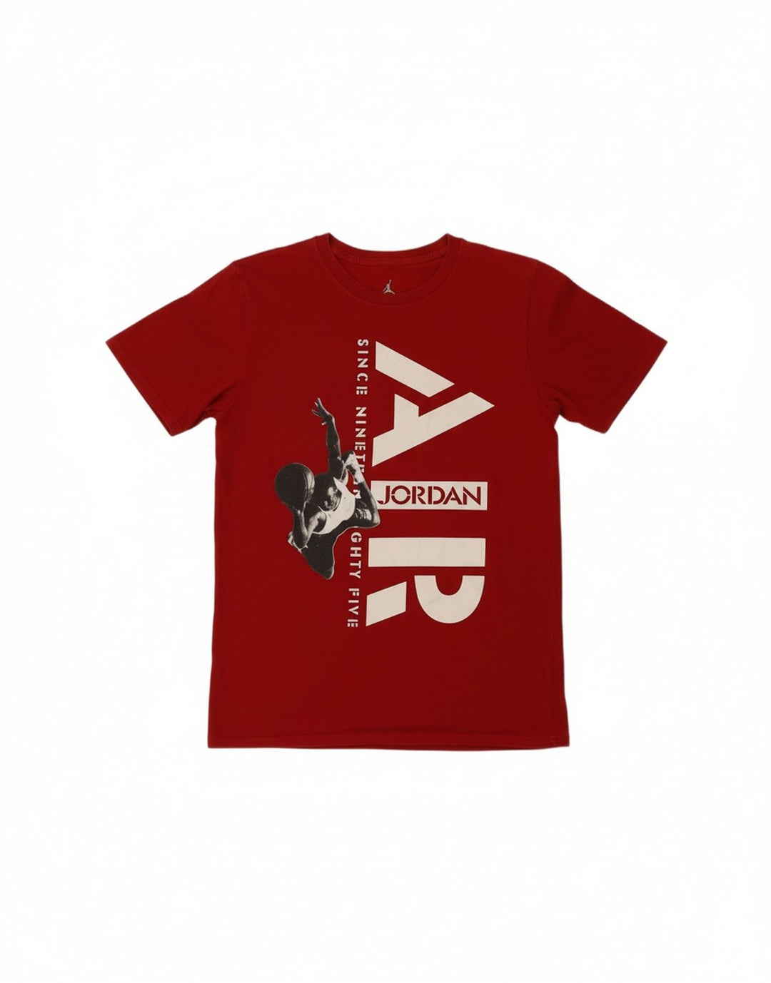 JORDAN Mens Graphic T-Shirt Top Small Red Vintage Jordan and Second-Hand Jordan from Messina Hembry 