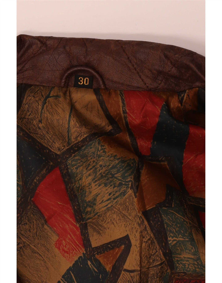 Giacca in pelle vintage da uomo UK 42 XL Marrone