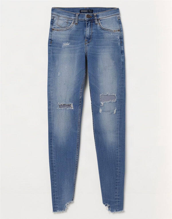 Jeans skinny effetto invecchiato Zara da donna EU 34 2XS W24 L26 Blu
