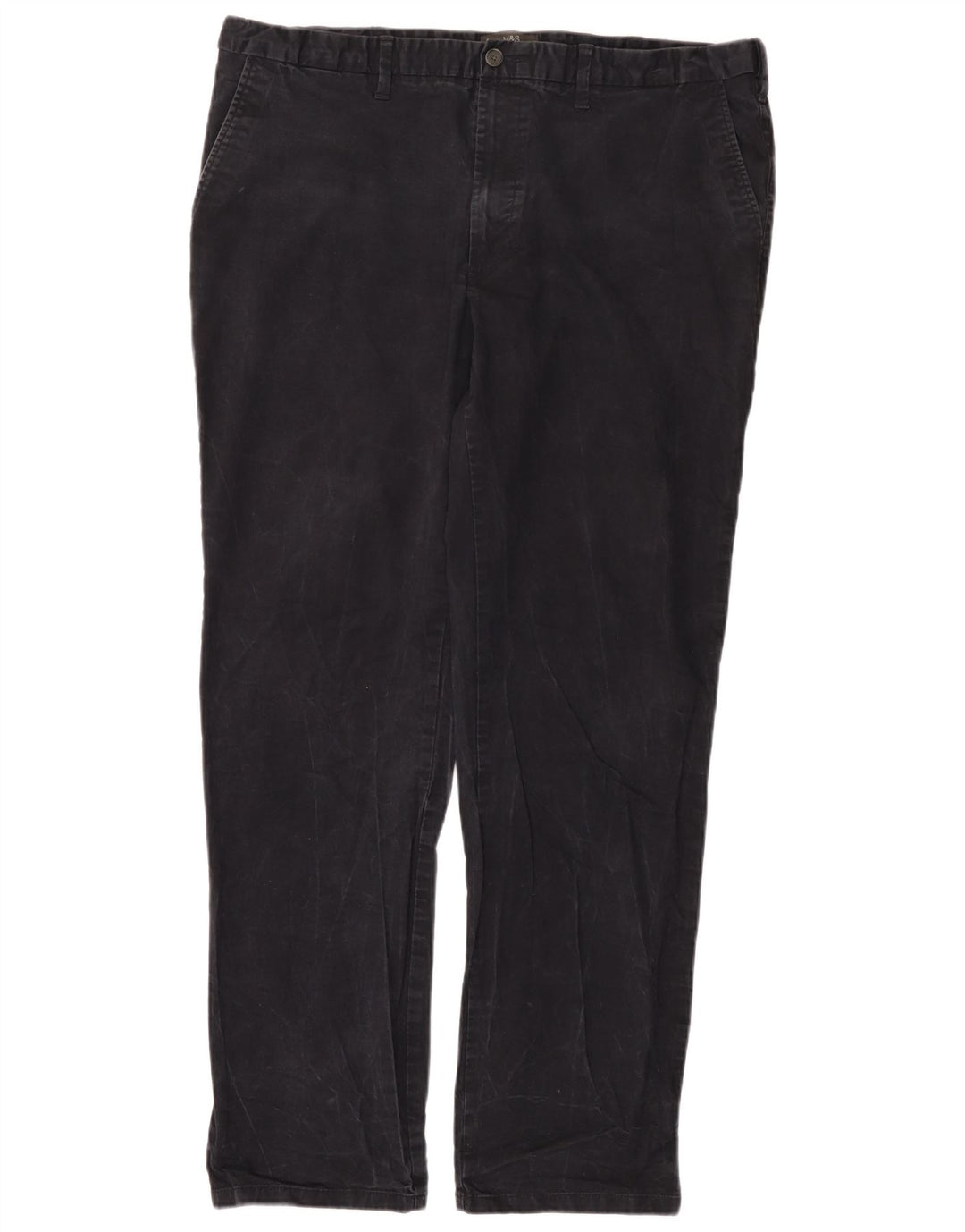 Pantaloni chino regolari dritti da uomo Marks & Spencer W42 L33 Blu Navy