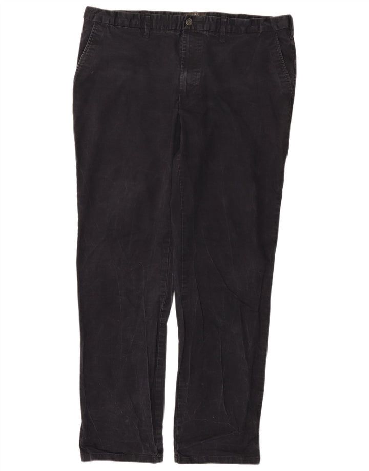 Pantaloni chino regolari dritti da uomo Marks & Spencer W42 L33 Blu Navy