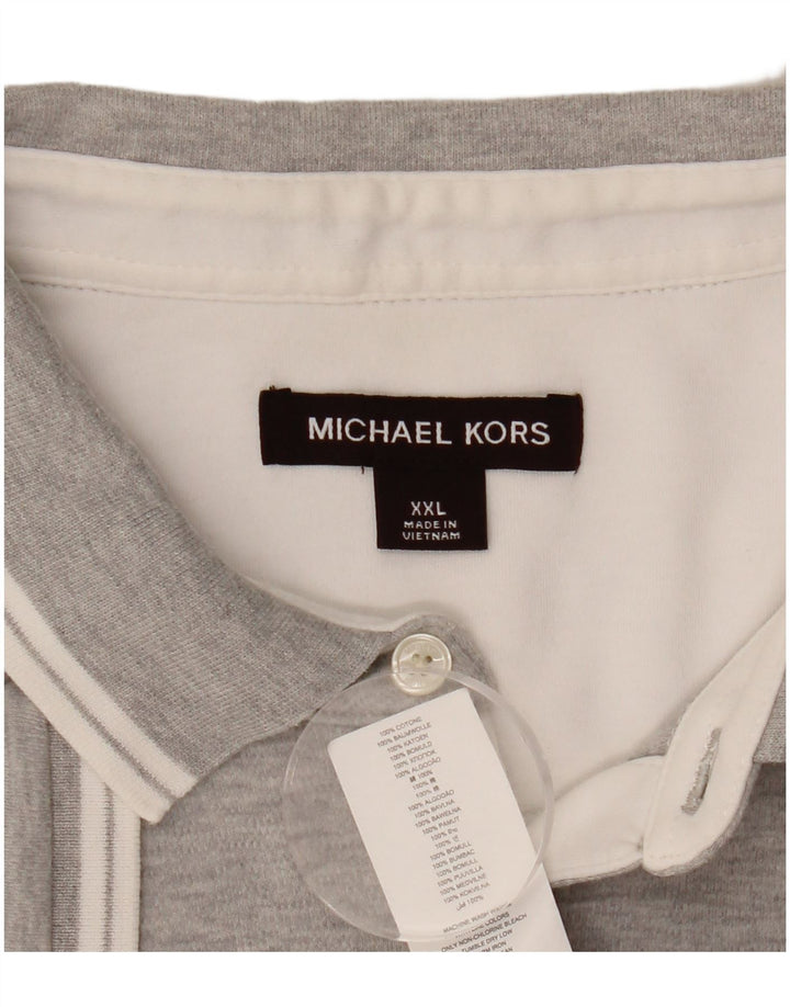 Polo da uomo Michael Kors 2XL in cotone grigio