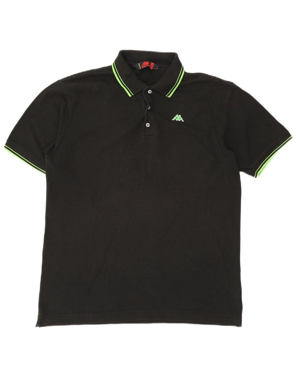 Polo da uomo KAPPA grande in cotone nero