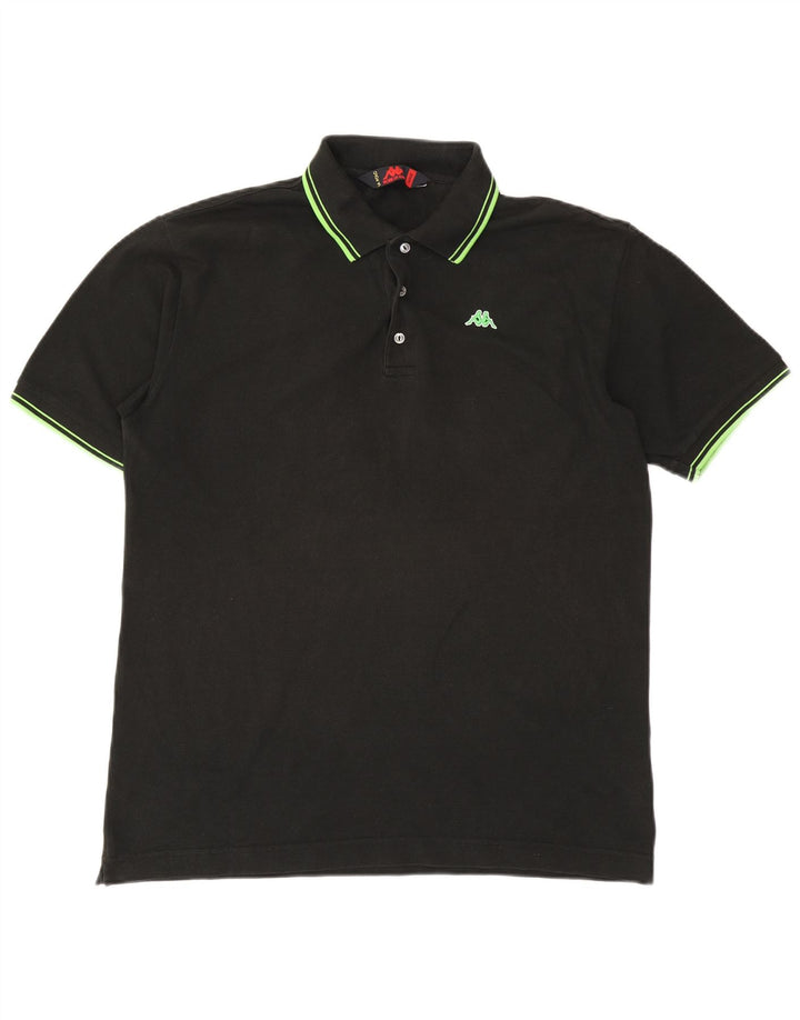 Polo da uomo KAPPA grande in cotone nero