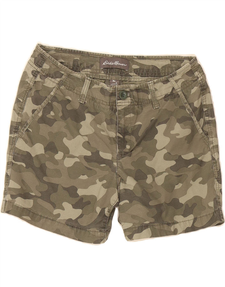 EDDIE BAUER Womens Chino Shorts US 6 Medium W32  Khaki Camouflage Cotton Vintage Eddie Bauer and Second-Hand Eddie Bauer from Messina Hembry 