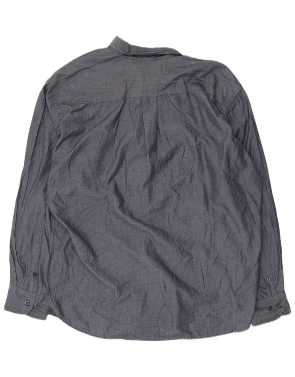 Dockers Camicia da uomo Stain Defender XL Blu in cotone a spina di pesce