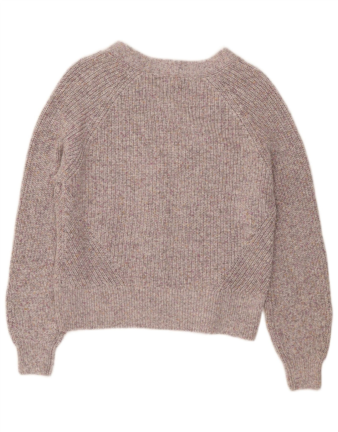 MARKS & SPENCER Maglione cardigan da donna UK 14 Cotone screziato grigio medio